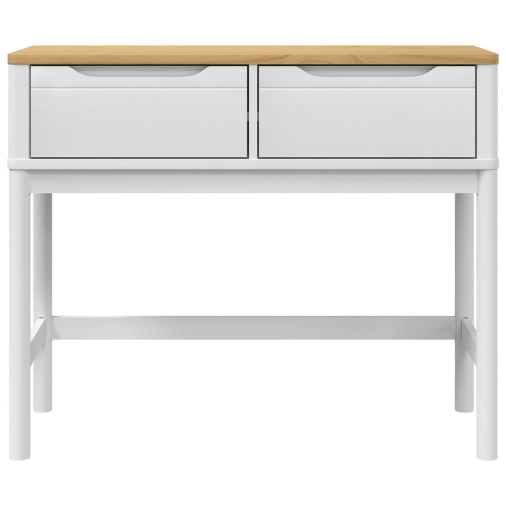Table console FLORO blanc 89,5x36,5x73 cm bois de pin massif - XIOS
