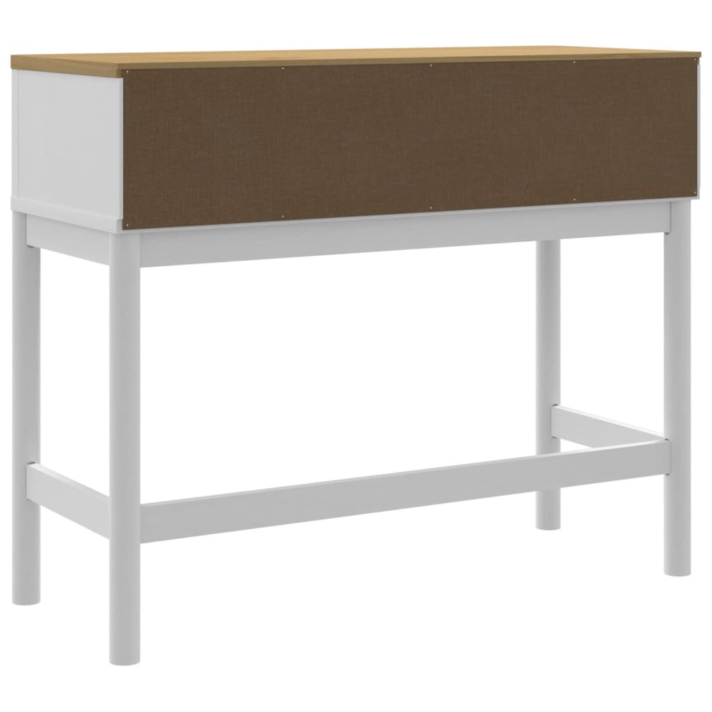 Table console FLORO blanc 89,5x36,5x73 cm bois de pin massif - XIOS