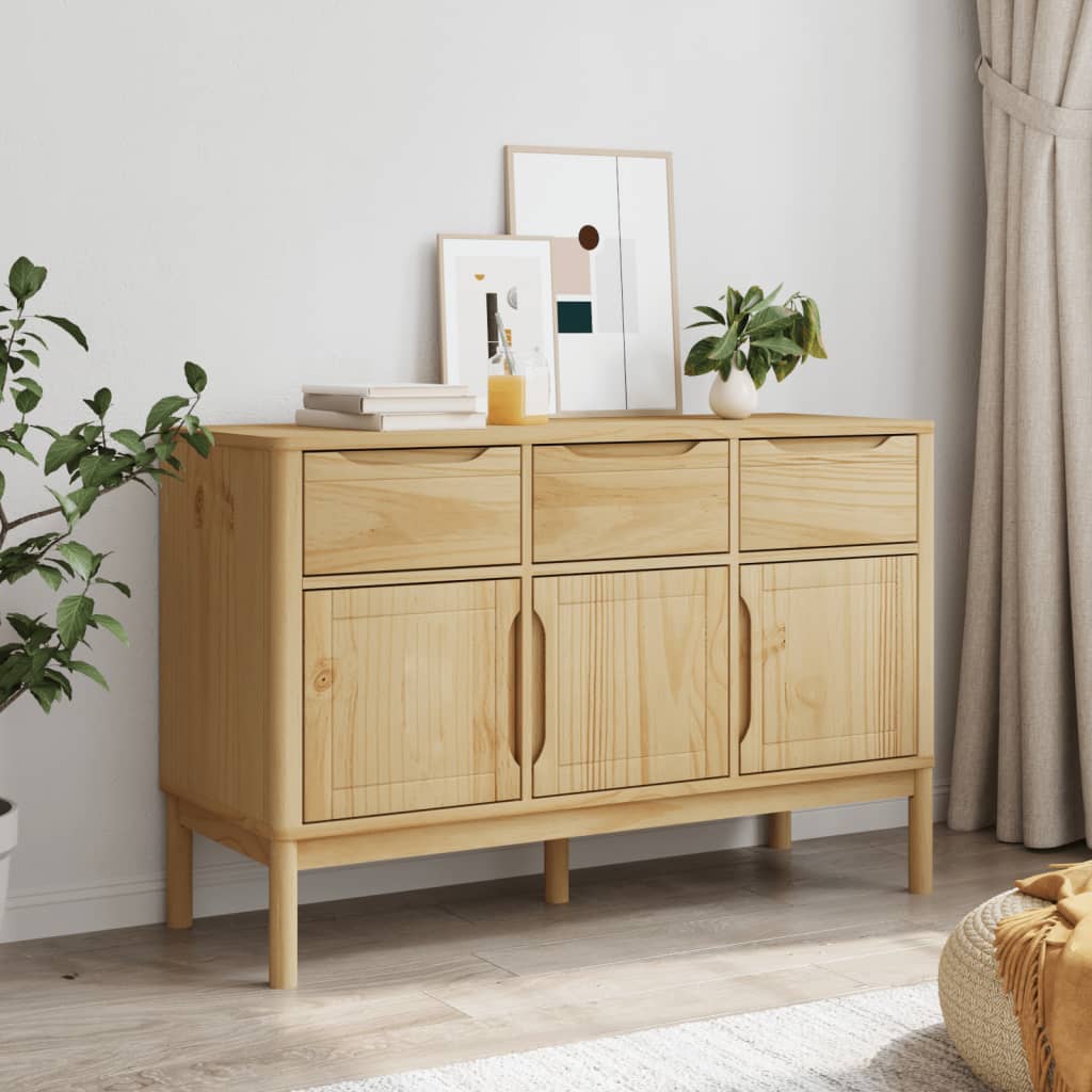 Buffet FLORO marron cire 114x43x74 cm bois massif de pin