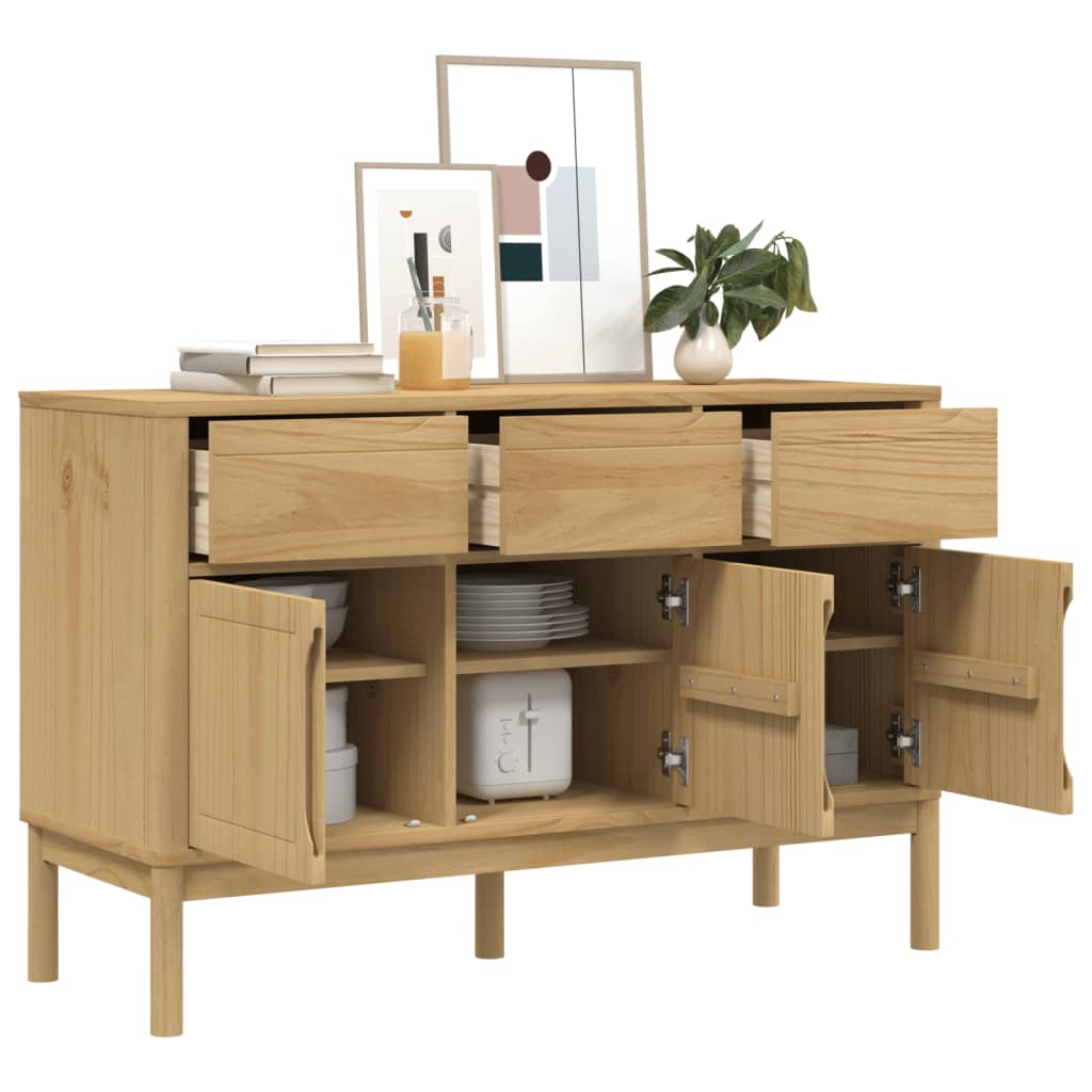 Buffet FLORO marron cire 114x43x74 cm bois massif de pin - XIOS
