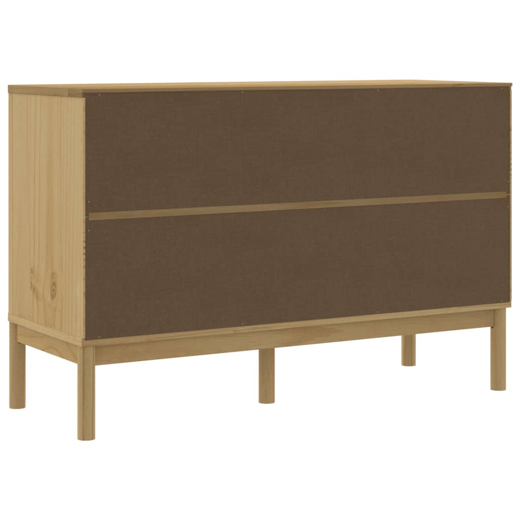 Buffet FLORO marron cire 114x43x74 cm bois massif de pin