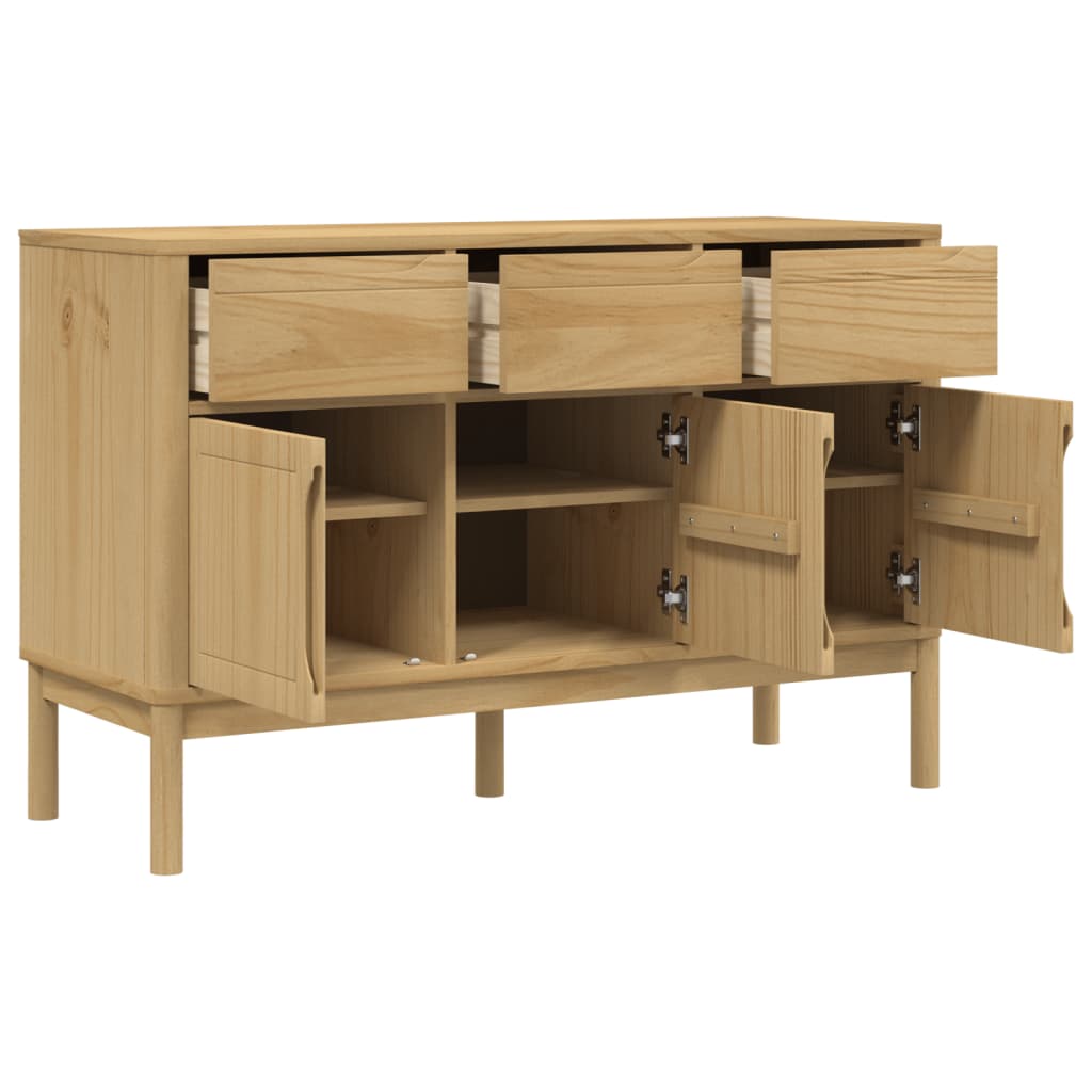 Buffet FLORO marron cire 114x43x74 cm bois massif de pin - XIOS
