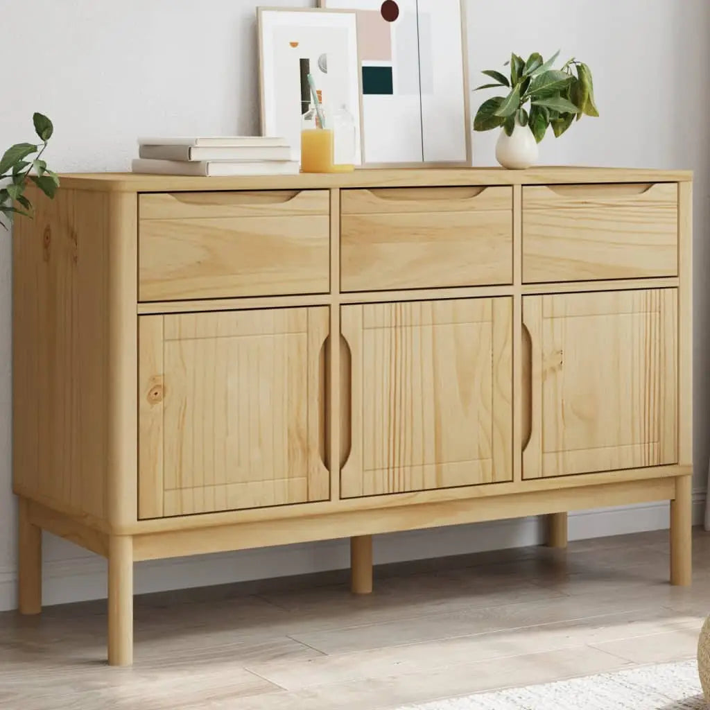 Buffet FLORO marron cire 114x43x74 cm bois massif de pin - XIOS