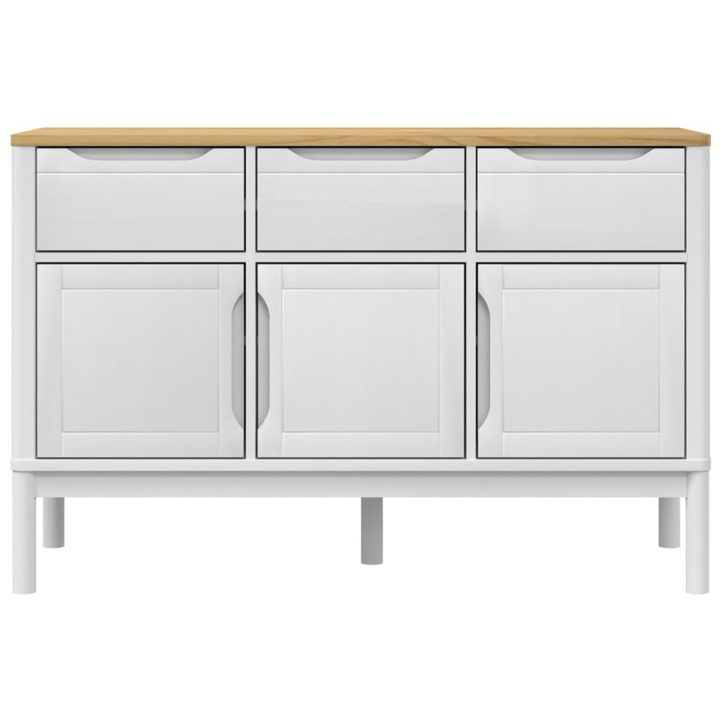Buffet FLORO blanc 114x43x74 cm bois massif de pin - XIOS