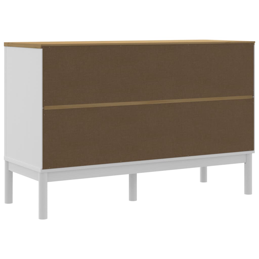 Buffet FLORO blanc 114x43x74 cm bois massif de pin - XIOS