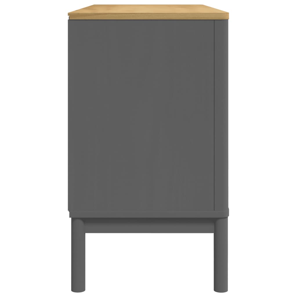 Buffet FLORO gris 114x43x74 cm bois massif de pin