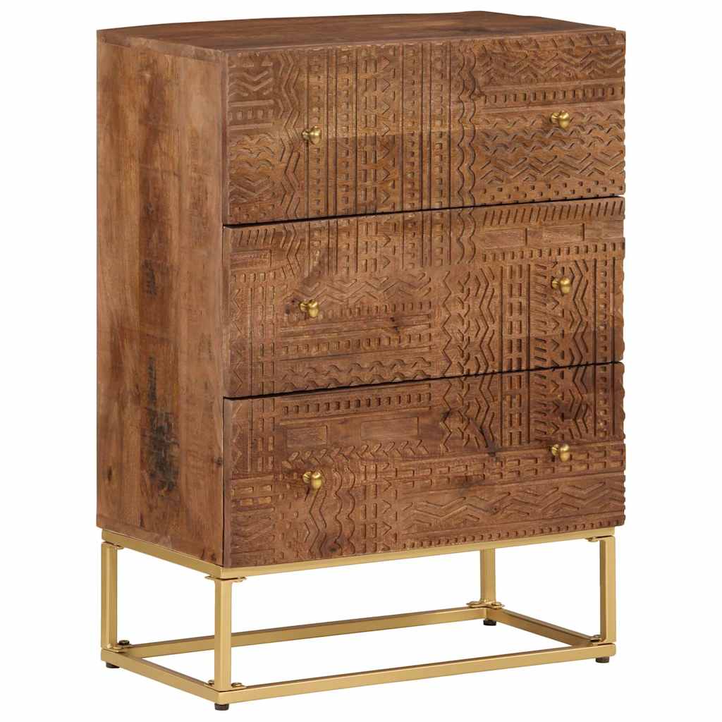 Commode 55x30x76 cm bois massif de manguier et fer - XIOS