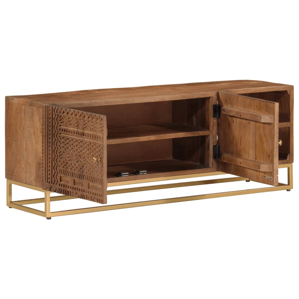 Meuble TV 110x30x40 cm bois massif de manguier et fer - XIOS