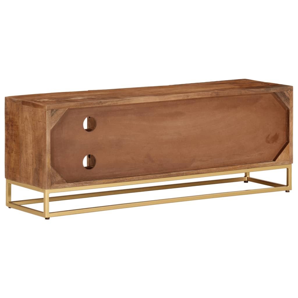 Meuble TV 110x30x40 cm bois massif de manguier et fer - XIOS