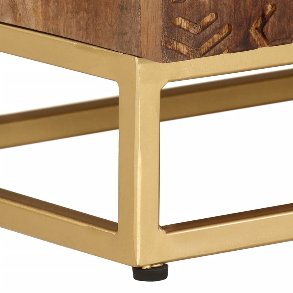 Meuble TV 110x30x40 cm bois massif de manguier et fer - XIOS