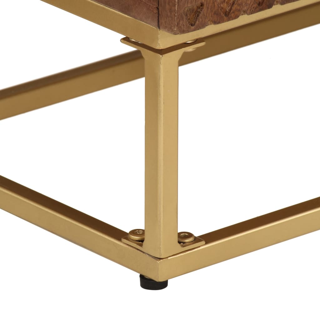 Buffet noir 55x30x76 cm bois massif de manguier et fer - XIOS