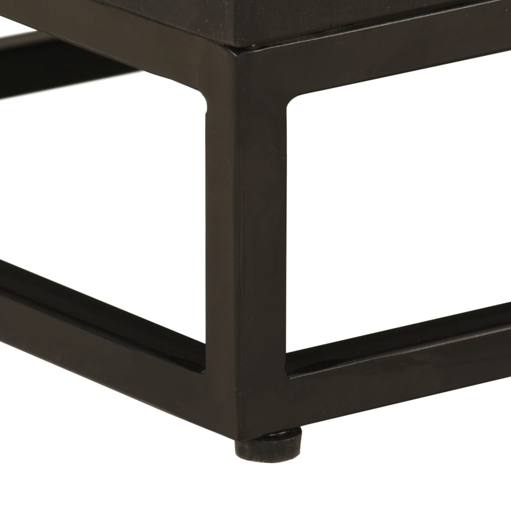Table de chevet noir 40x30x50 cm bois massif manguier et fer - XIOS