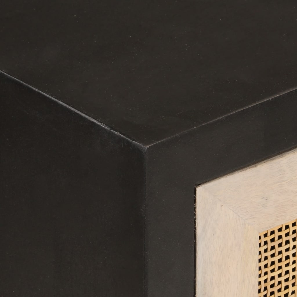 Buffet noir 55x30x76 cm bois massif de manguier et fer - XIOS