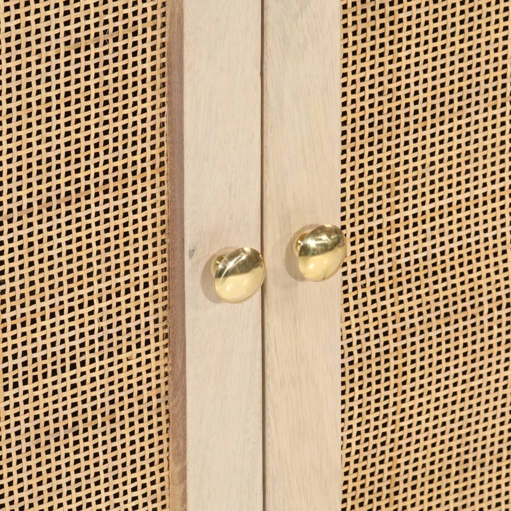 Buffet noir 55x30x76 cm bois massif de manguier et fer - XIOS