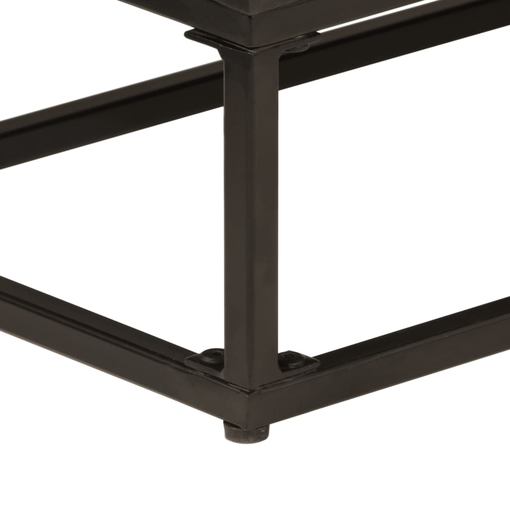Buffet noir 55x30x76 cm bois massif de manguier et fer - XIOS