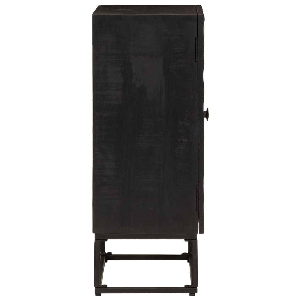 Buffet noir 55x30x76 cm bois massif de manguier et fer - XIOS