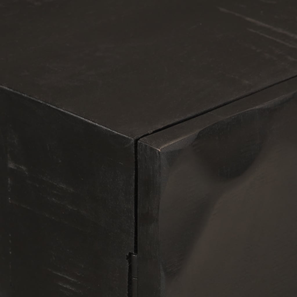 Buffet noir 55x30x76 cm bois massif de manguier et fer - XIOS