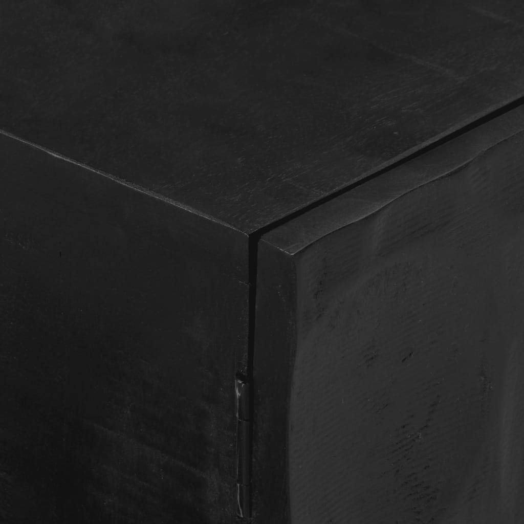 Meuble TV noir 110x30x40 cm bois massif de manguier et fer - XIOS