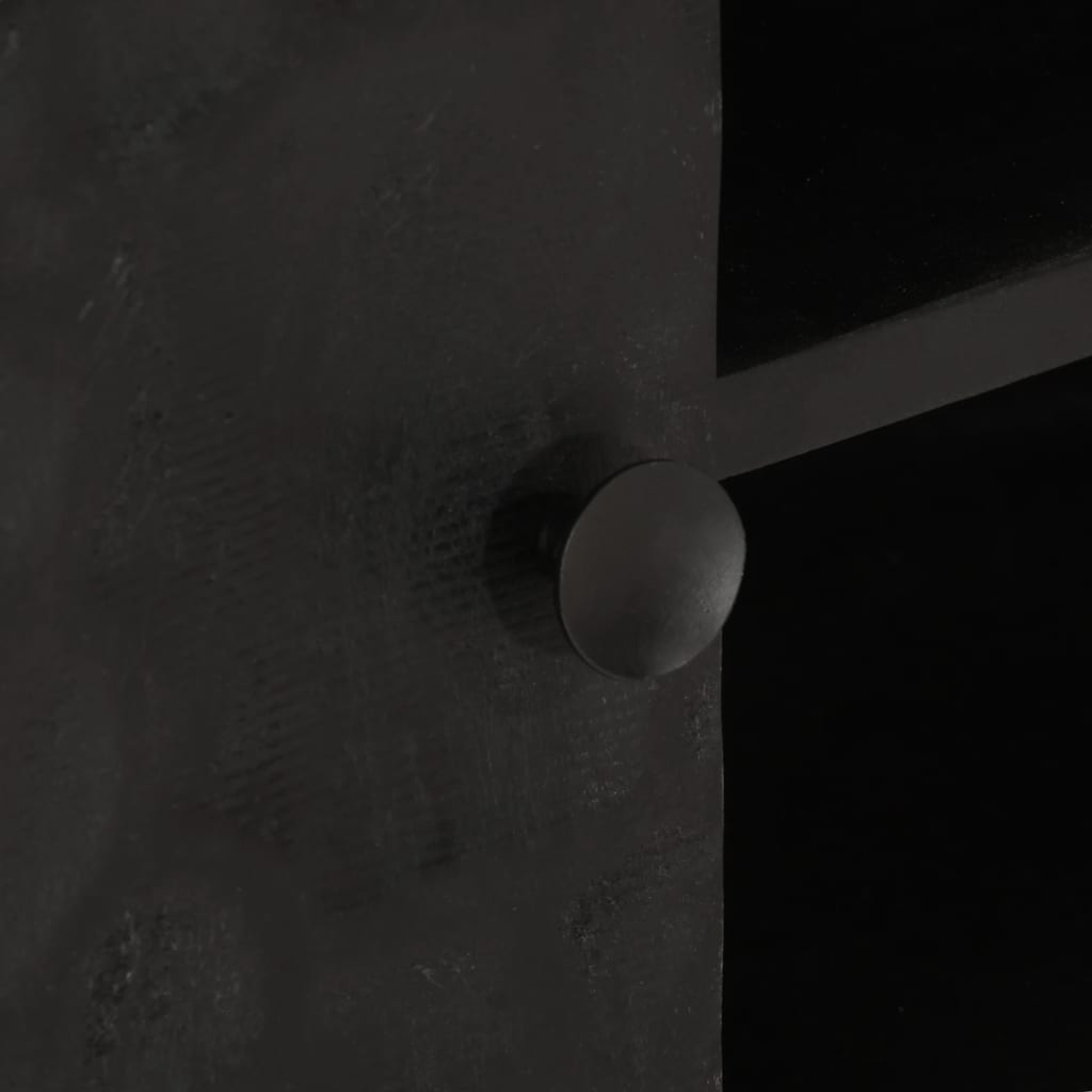Meuble TV noir 110x30x40 cm bois massif de manguier et fer - XIOS
