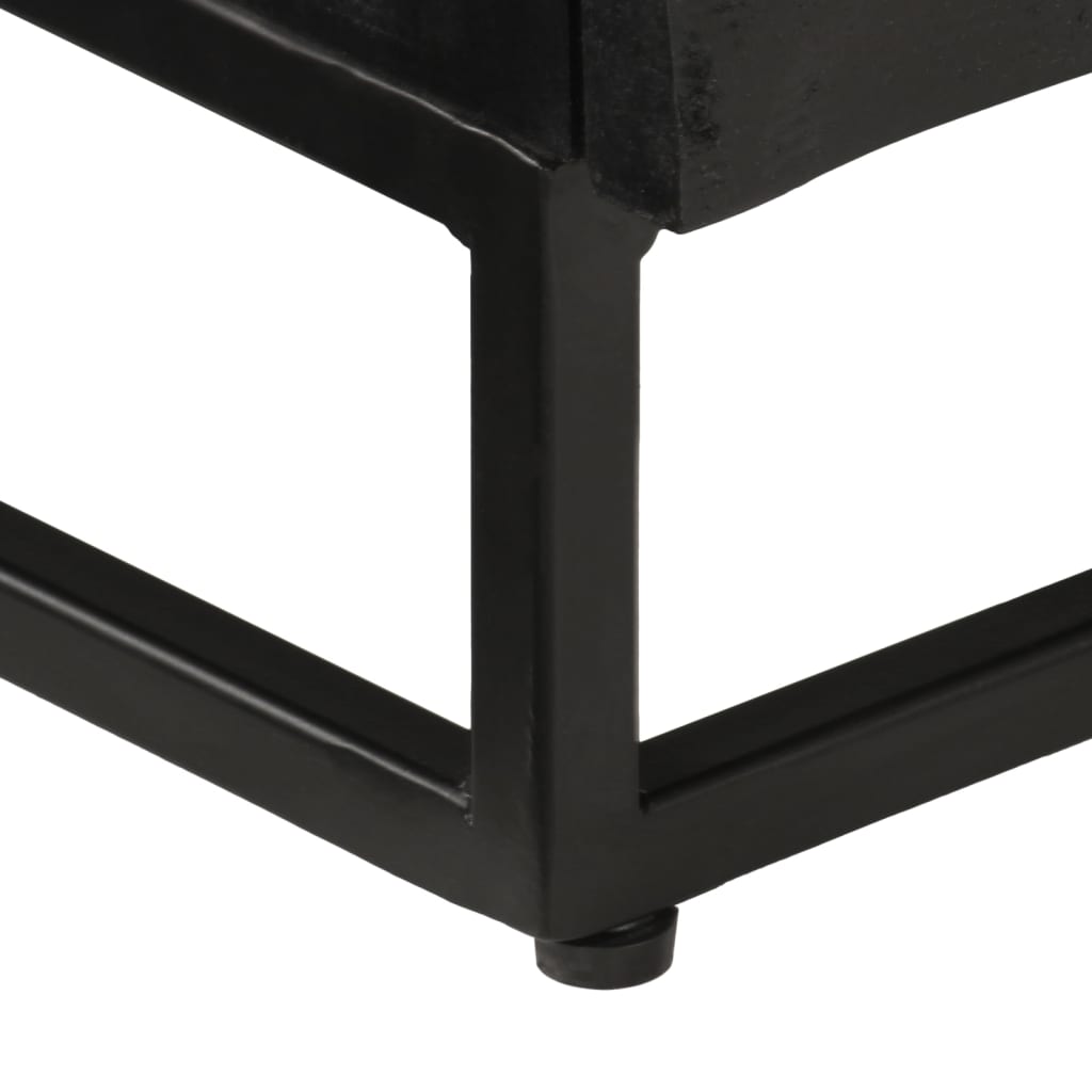 Meuble TV noir 110x30x40 cm bois massif de manguier et fer - XIOS