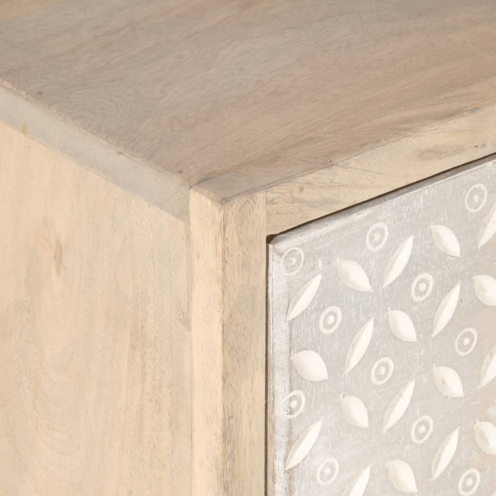 Table de chevet 40x30x50 cm bois massif manguier et fer - XIOS