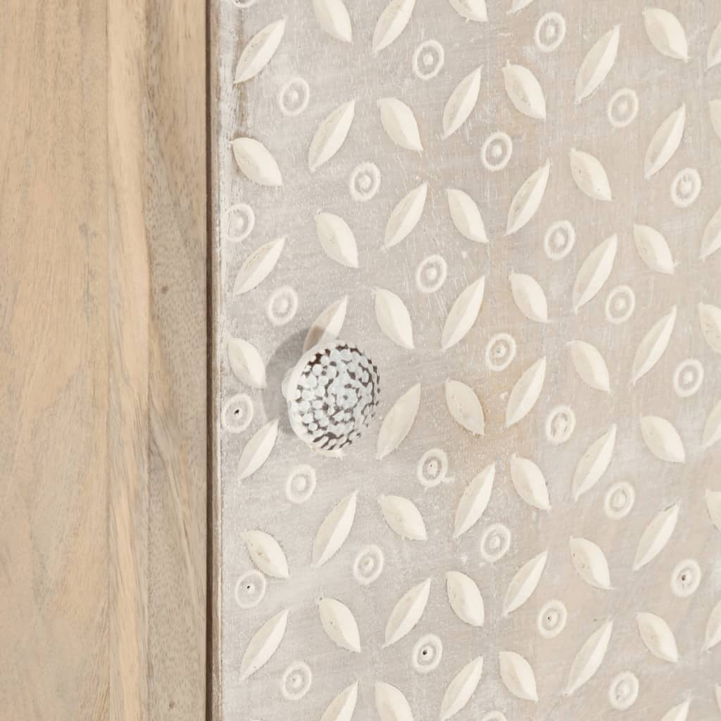 Table de chevet 40x30x50 cm bois massif manguier et fer - XIOS