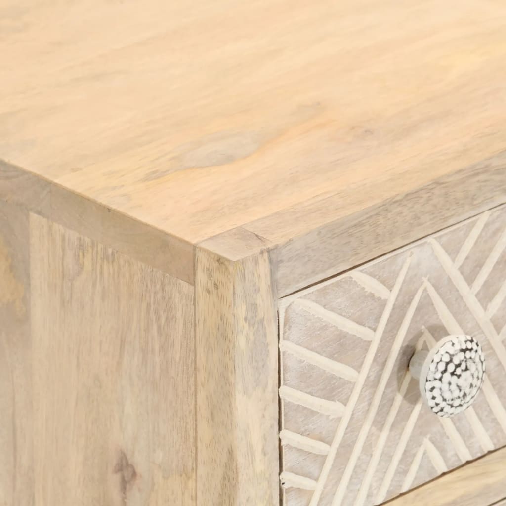 Buffet noir 55x30x76 cm bois massif de manguier et fer - XIOS