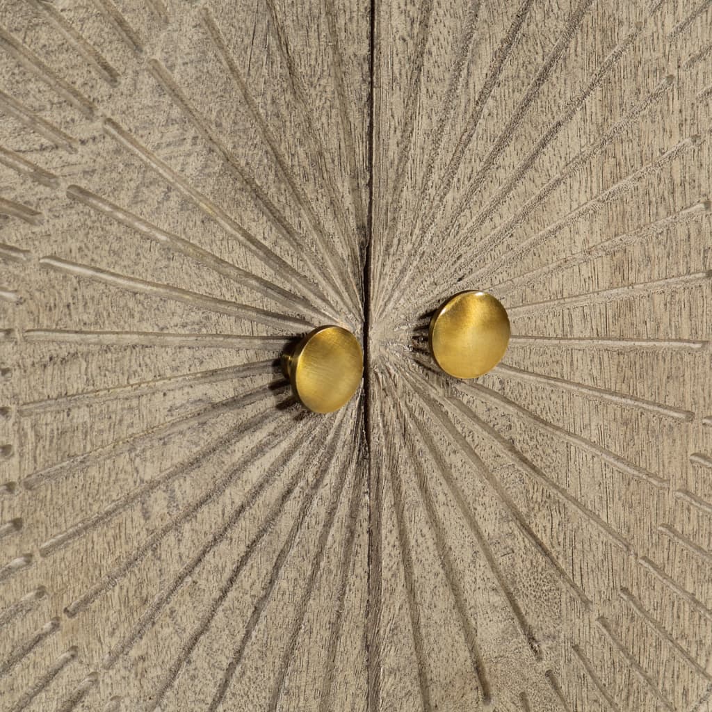 Buffet noir 55x30x76 cm bois massif de manguier et fer - XIOS