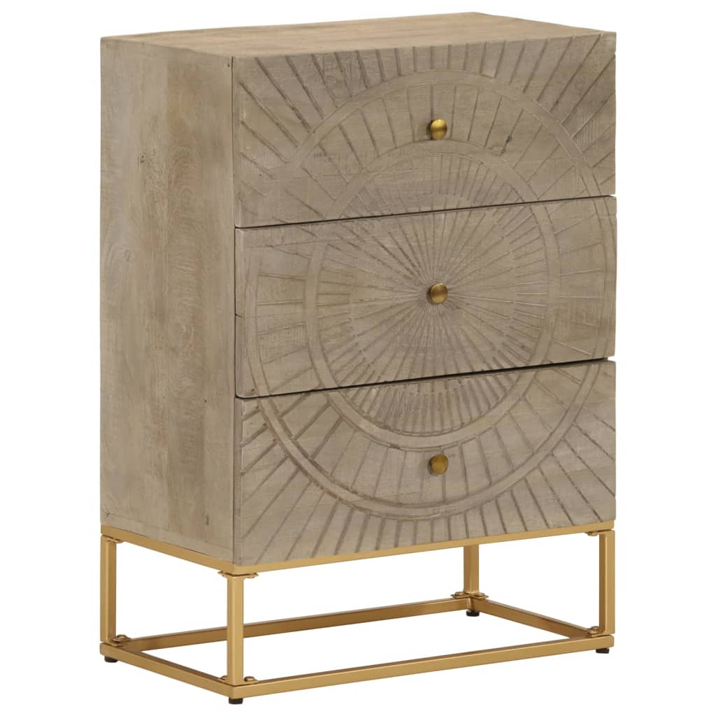 Commode 55x30x76 cm bois massif de manguier et fer - XIOS