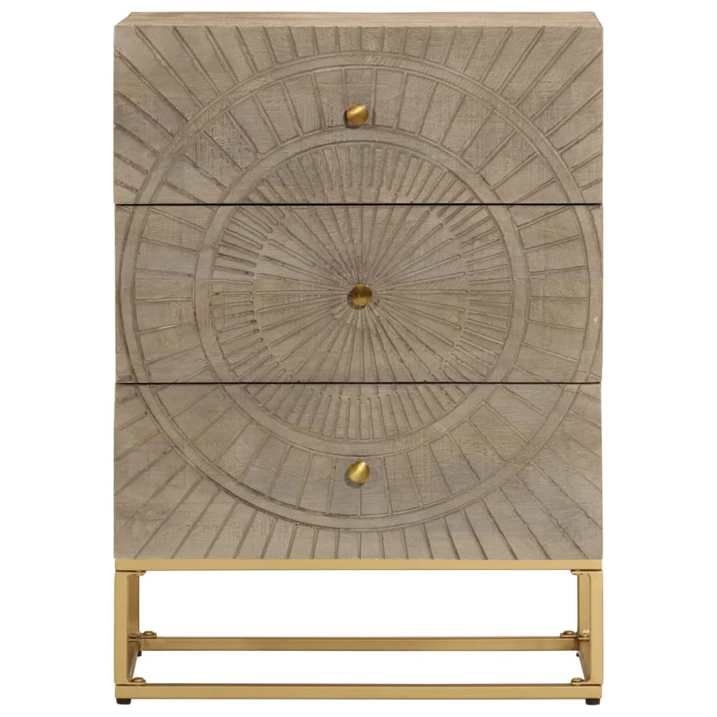 Commode 55x30x76 cm bois massif de manguier et fer - XIOS