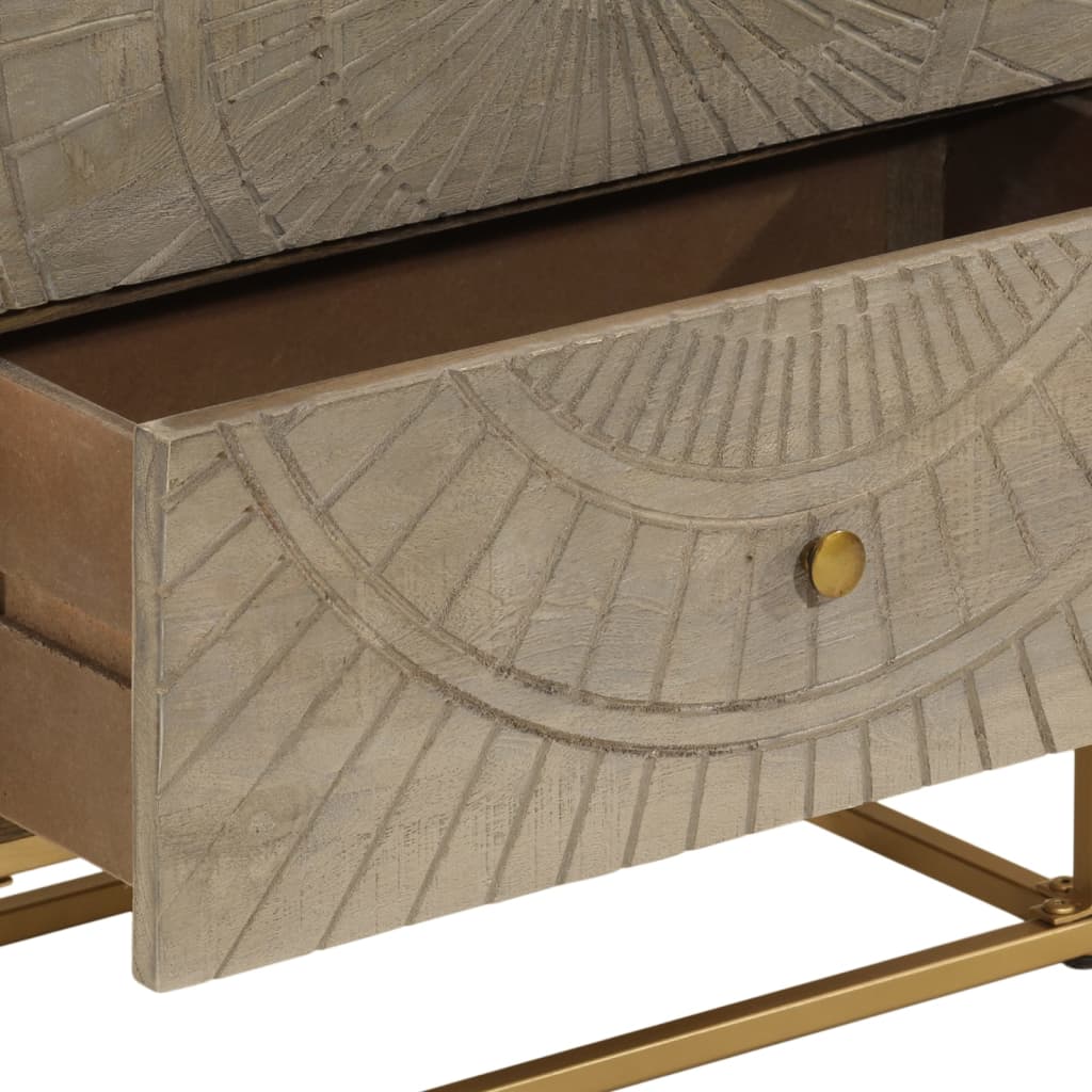 Commode 55x30x76 cm bois massif de manguier et fer - XIOS