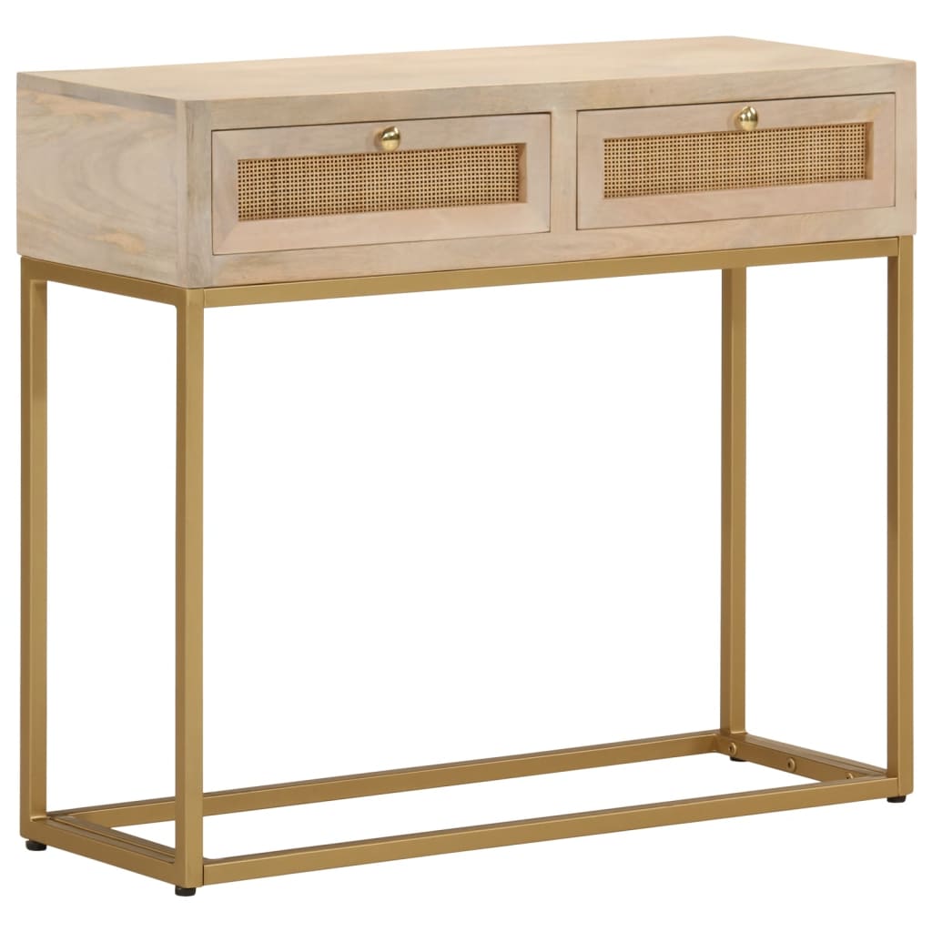 Table console 90x30x76 cm bois massif de manguier et fer - XIOS
