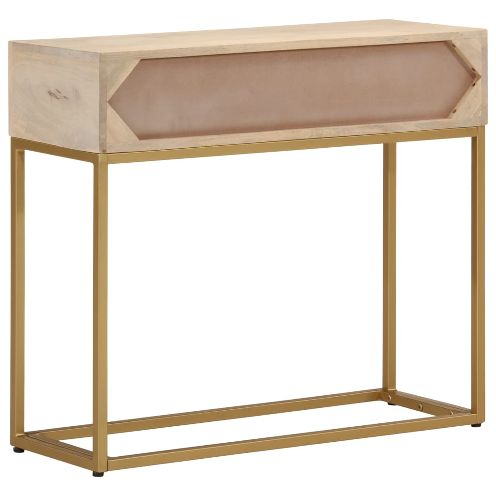 Table console 90x30x76 cm bois massif de manguier et fer - XIOS