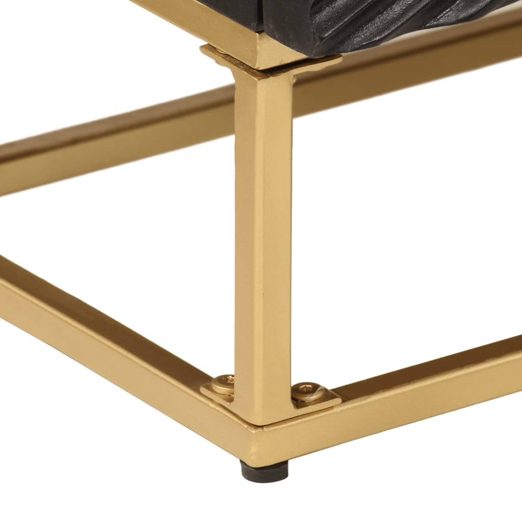 Commode noir 55x30x76 cm bois massif de manguier et fer - XIOS