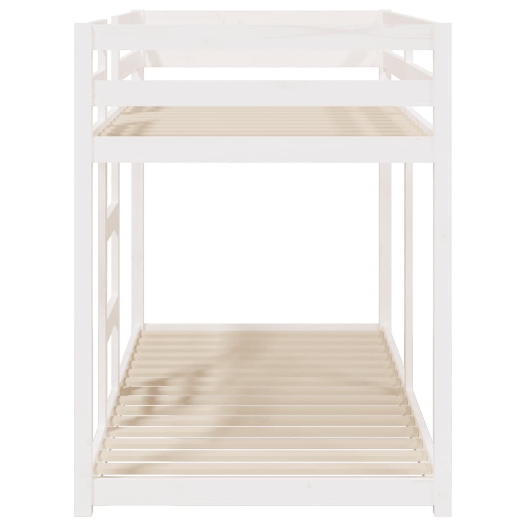 Lit superposé sans matelas blanc 90x200 cm bois de pin massif - XIOS