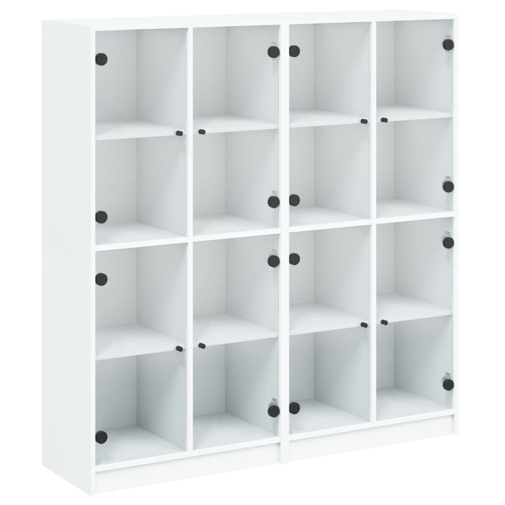 Bibliothèque avec portes blanc 136x37x142 cm bois d'ingénierie - XIOS