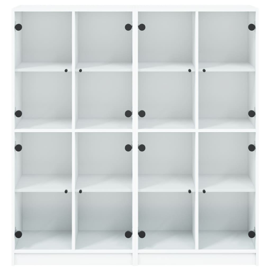 Bibliothèque avec portes blanc 136x37x142 cm bois d'ingénierie - XIOS