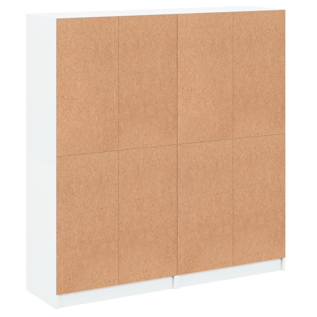 Bibliothèque avec portes blanc 136x37x142 cm bois d'ingénierie - XIOS