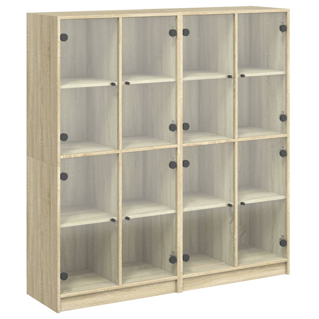 Bibliothèque avec portes chêne sonoma 136x37x142 cm - XIOS