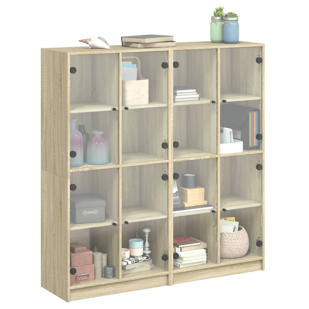 Bibliothèque avec portes chêne sonoma 136x37x142 cm - XIOS