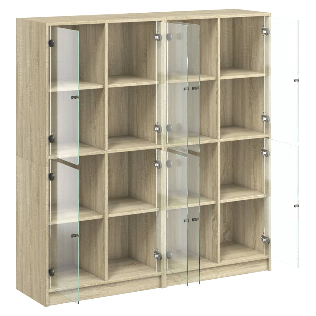 Bibliothèque avec portes chêne sonoma 136x37x142 cm - XIOS