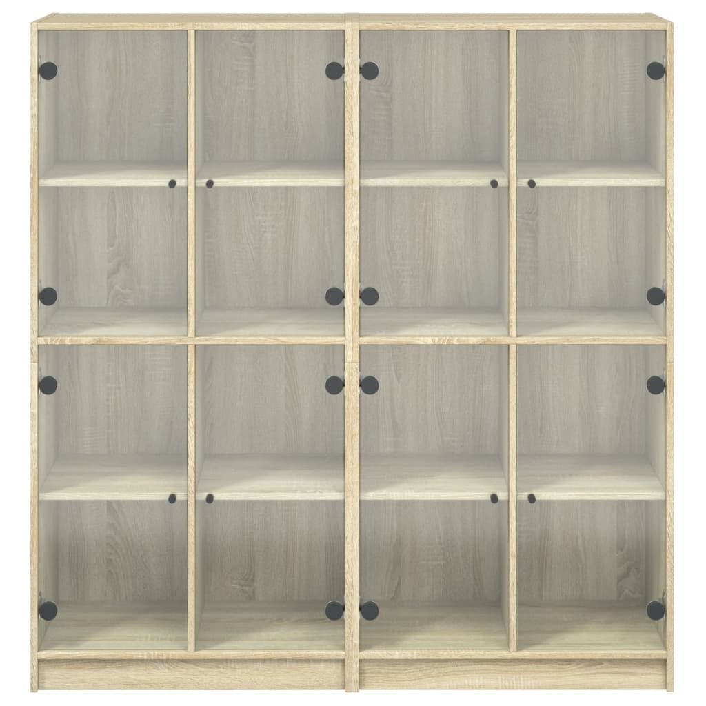 Bibliothèque avec portes chêne sonoma 136x37x142 cm - XIOS