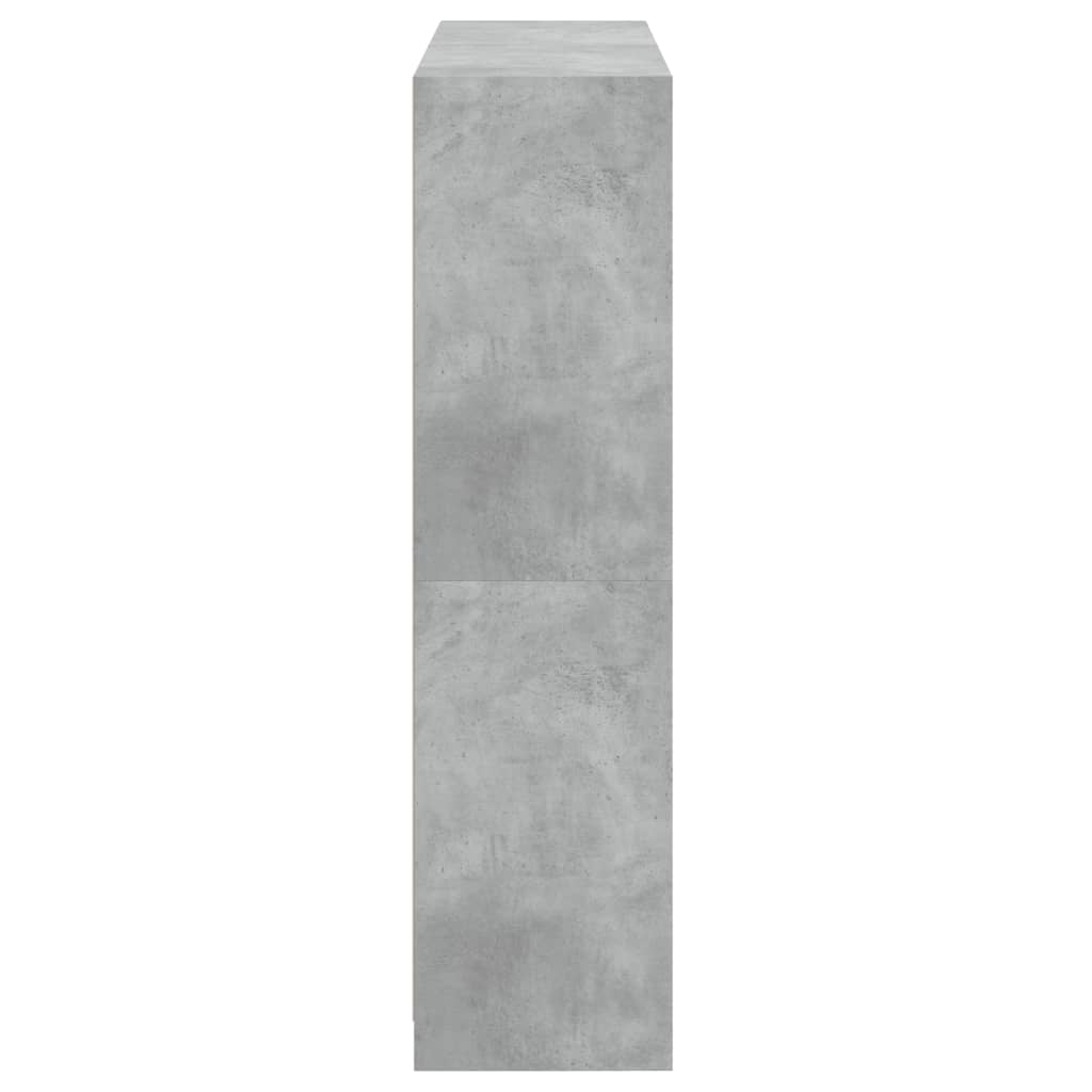 Bibliothèque avec portes gris béton 136x37x142 cm - XIOS