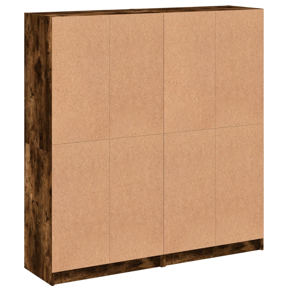 Bibliothèque avec portes chêne fumé 136x37x142 cm - XIOS
