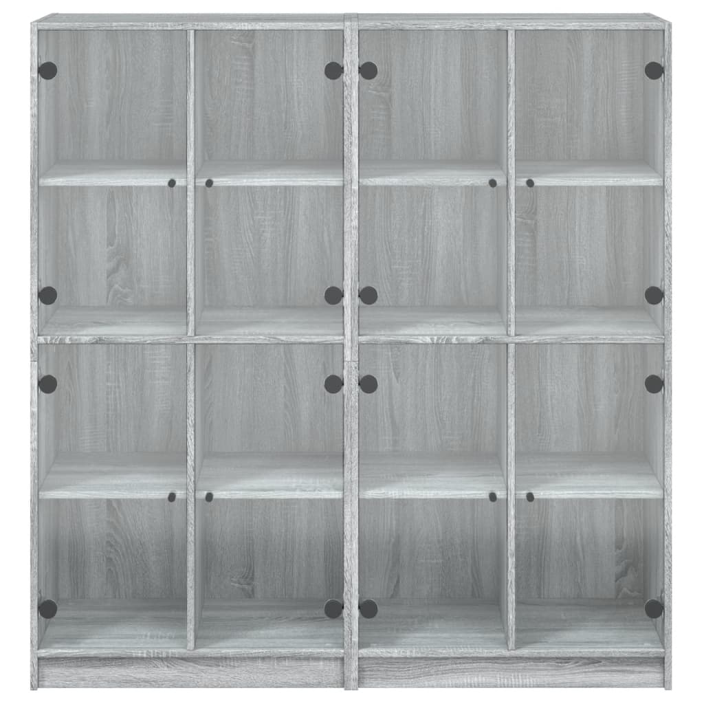 Bibliothèque avec portes sonoma gris 136x37x142 cm