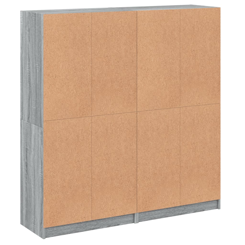 Bibliothèque avec portes sonoma gris 136x37x142 cm