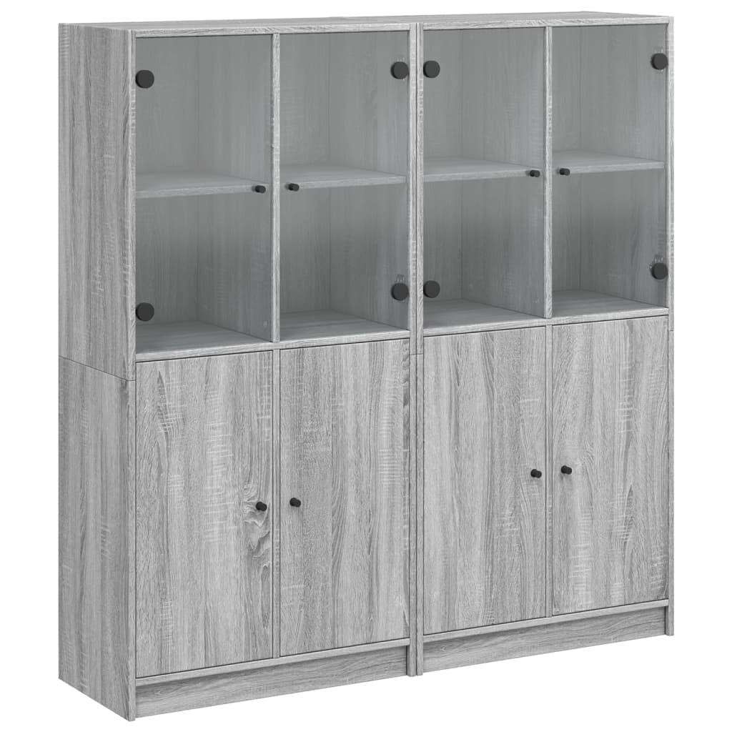 Bibliothèque avec portes sonoma gris 136x37x142 cm - XIOS