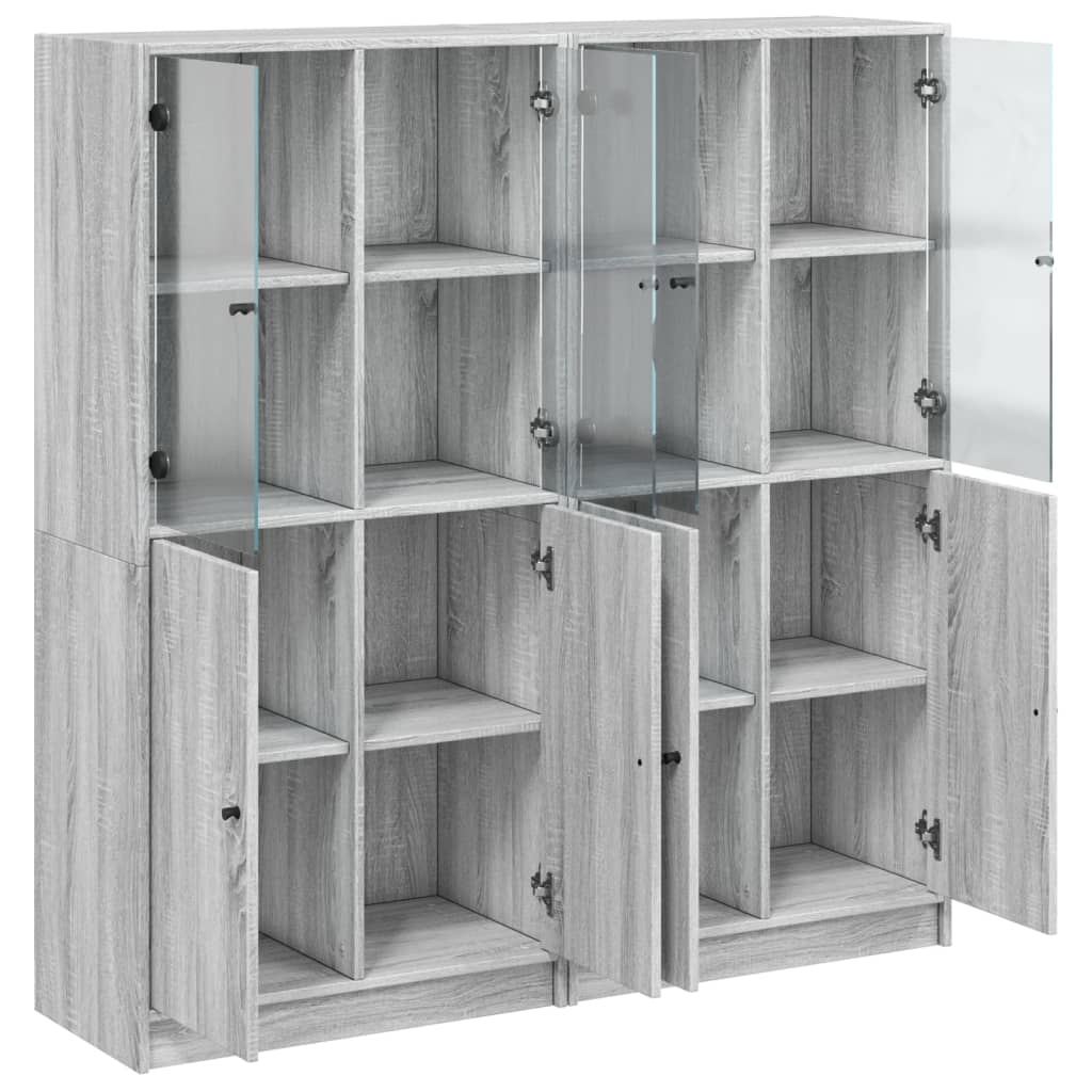 Bibliothèque avec portes sonoma gris 136x37x142 cm - XIOS