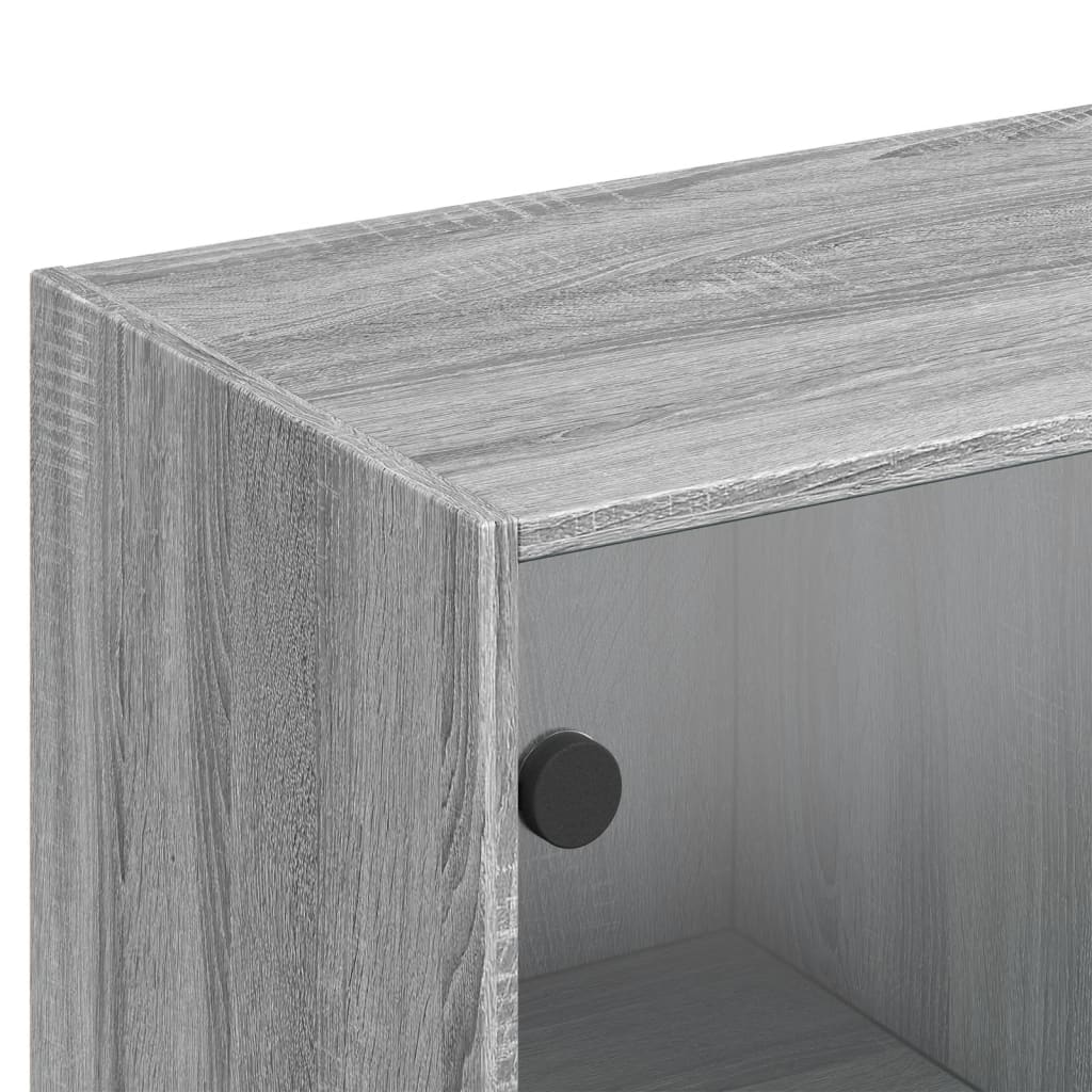 Bibliothèque avec portes sonoma gris 136x37x142 cm - XIOS