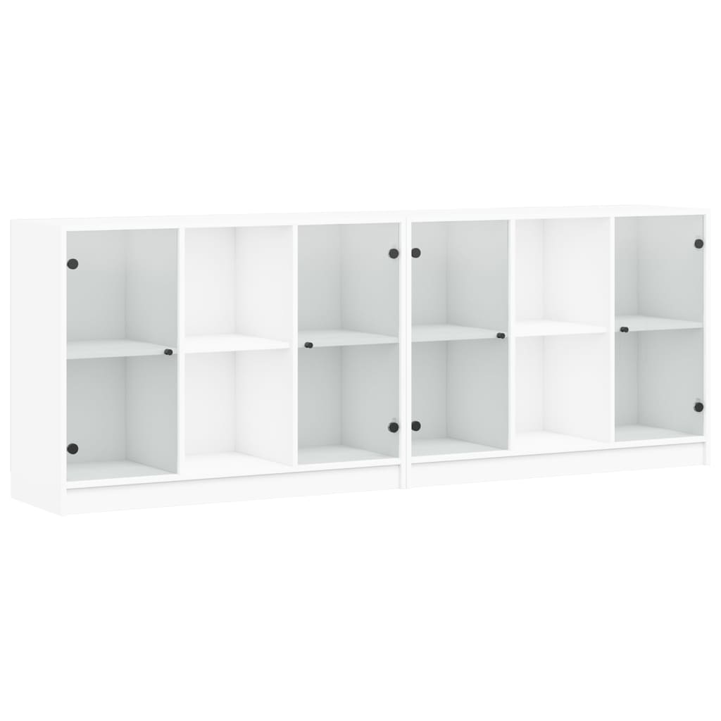 Bibliothèque avec portes blanc 204x37x75 cm bois d'ingénierie - XIOS